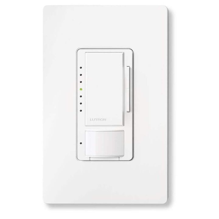 Lutron Maestro LED+ 120V 150W Gloss White Motion Sensor & Dimmer Switch, large image number 0