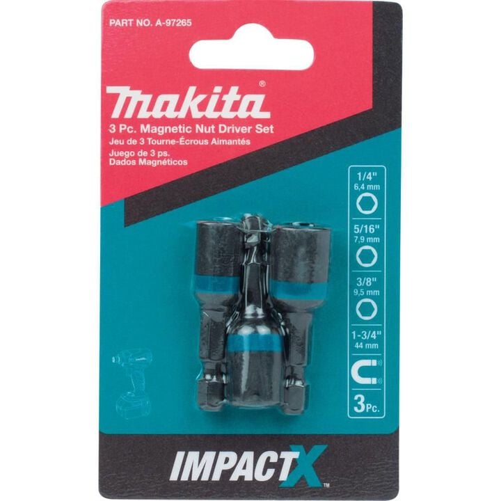 Makita Impact X 3 Pc. 1-3/4 Magnetic Nut Driver Set, large image number 1