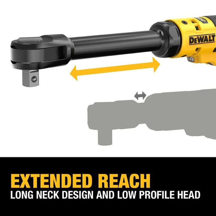 DEWALT 20V MAX ATOMIC 1/2 Inch Extended Reach Ratchet (Bare Tool), large image number 4