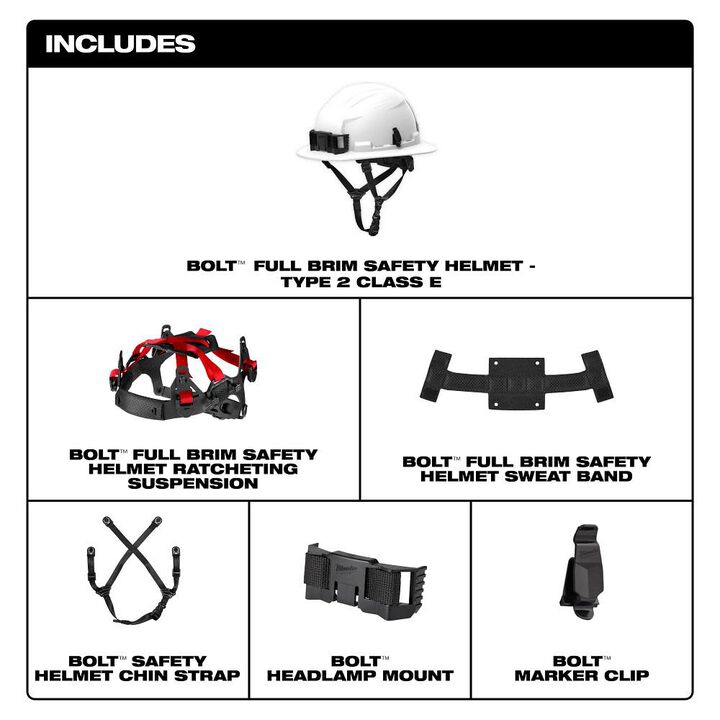 Milwaukee BOLT Gray Full Brim Safety Helmet Type 2 Class E & USB Cooling Fan, large image number 9