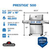 Napoleon Prestige 500 Natural Gas Grill with Infared Burners 82000 BTU Stainless Steel, small image number 2