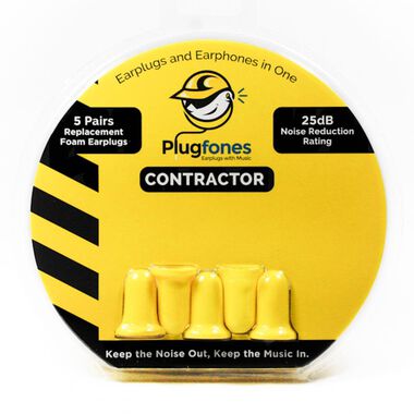 Plugfones Contractor Yellow Replacement Foam Earbuds