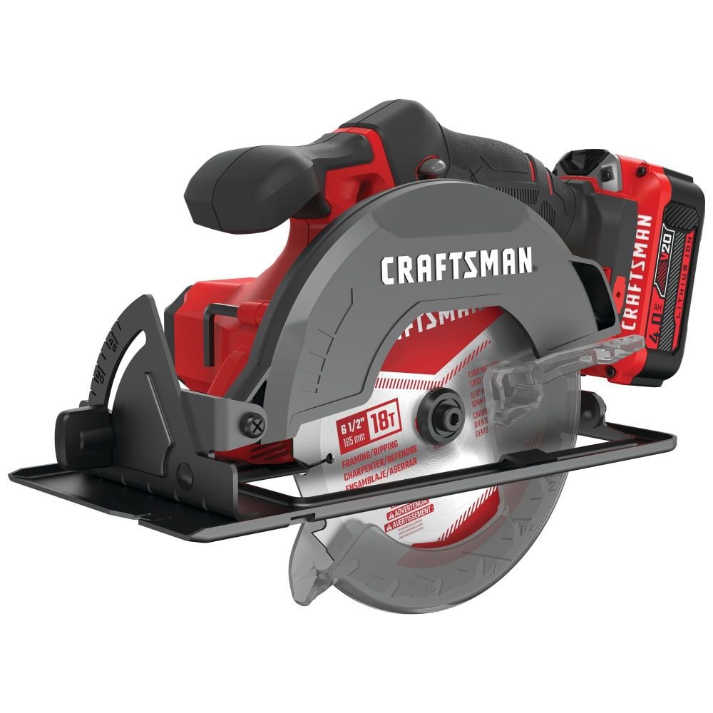 CRAFTSMAN V20* Cordless 6-1/2 Inch Circular Saw 1 Battery Kit - CMCS500M1