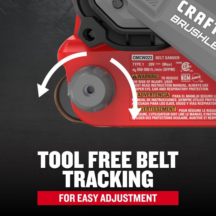 CRAFTSMAN V20 Cordless RP 3 Inch x 18 Inch Belt Sander (Bare Tool), large image number 5