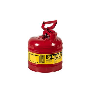 Justrite 2 Gal Steel Safety Red Gas Can Type I with Flame Arrester