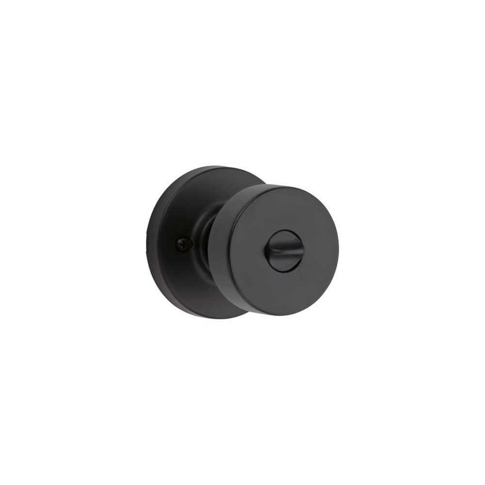 Kwikset Pismo Privacy Door Knob Matte Black Interior Bed & Bath, large image number 2