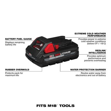 Milwaukee M18 REDLITHIUM HIGH OUTPUT CP3.0 Battery 2 Pack, large image number 2