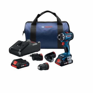Bosch 18V Drill/Driver with 5-In-1 Flexiclick System and 2pk CORE18V 4 Ah Advanced Power Battery, large image number 2