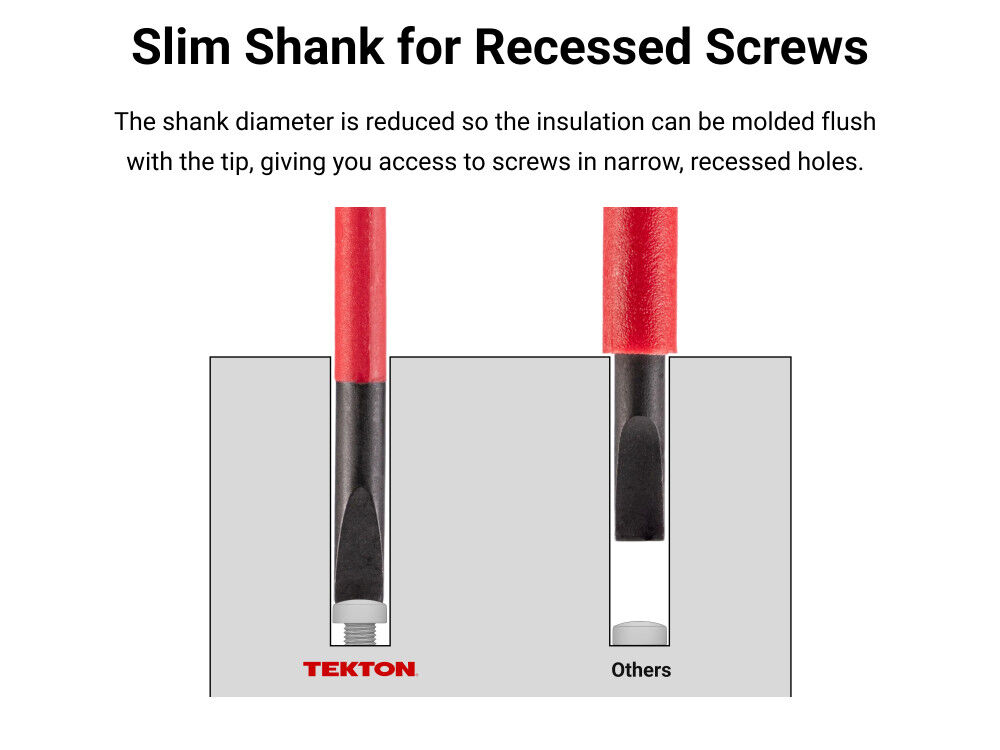 Tekton 5.5 mm Slotted Insulated Screwdriver 5 Inch Shank, large image number 3
