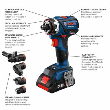 Bosch 18V EC Flexiclick 5-In-1 Drill/Driver System Kit, large image number 1