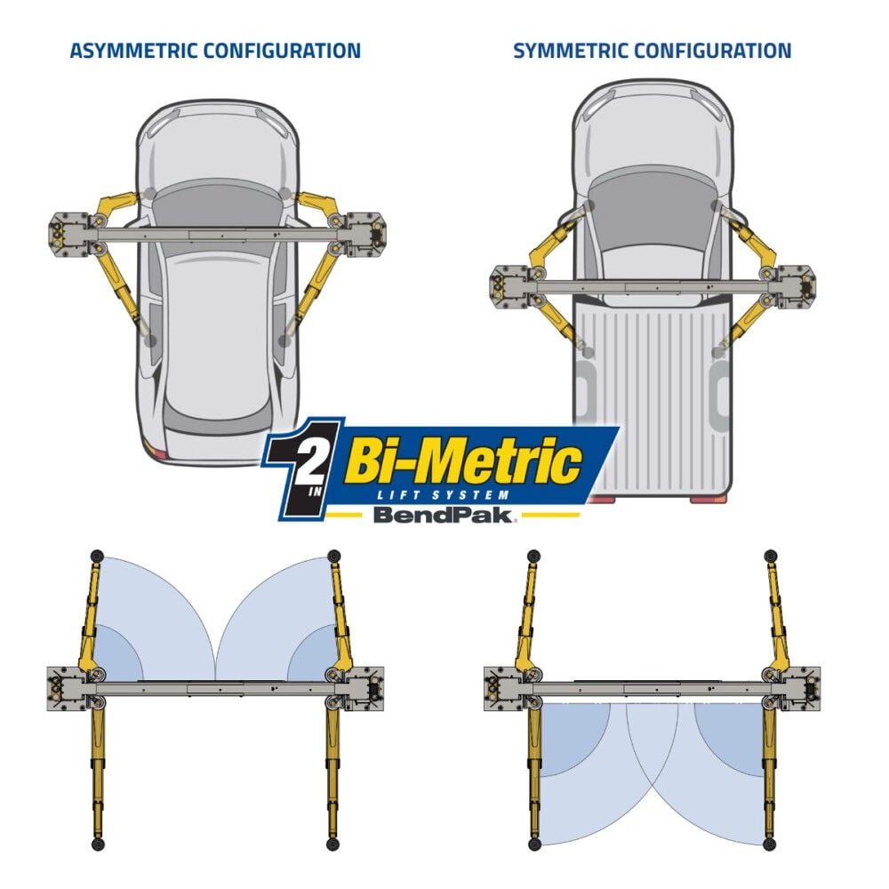 Bendpak 10AP-168 10000 Lbs Adaptable Clearfloor Car Lift with Screw Pads, large image number 4