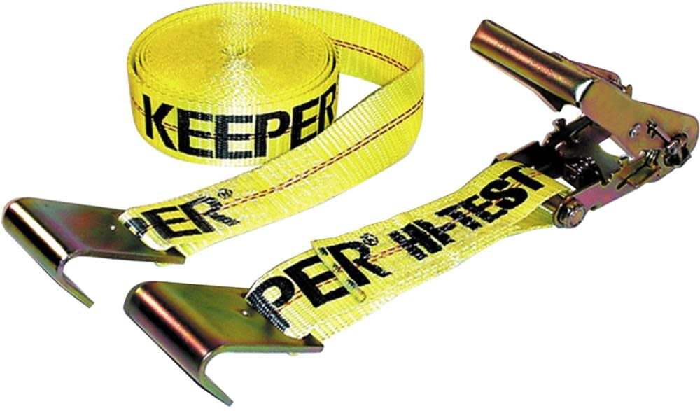 Keeper 27 Ft. x 2 In. Ratchet Tie Down with Flat Hooks – 04623