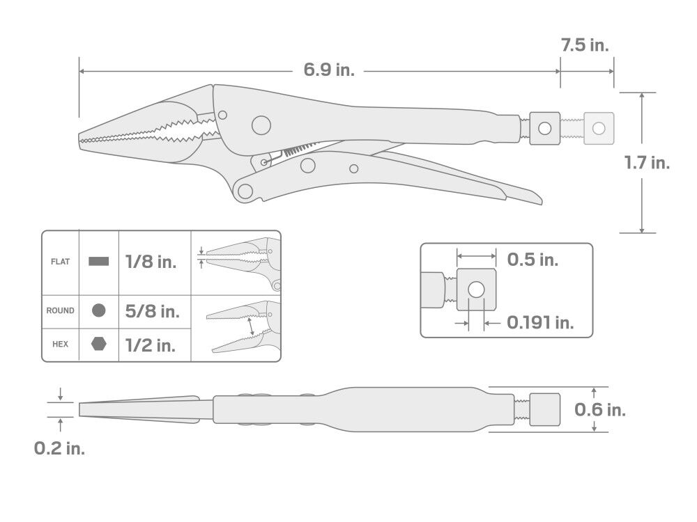 Tekton 6 Inch Long Nose Locking Pliers, large image number 7