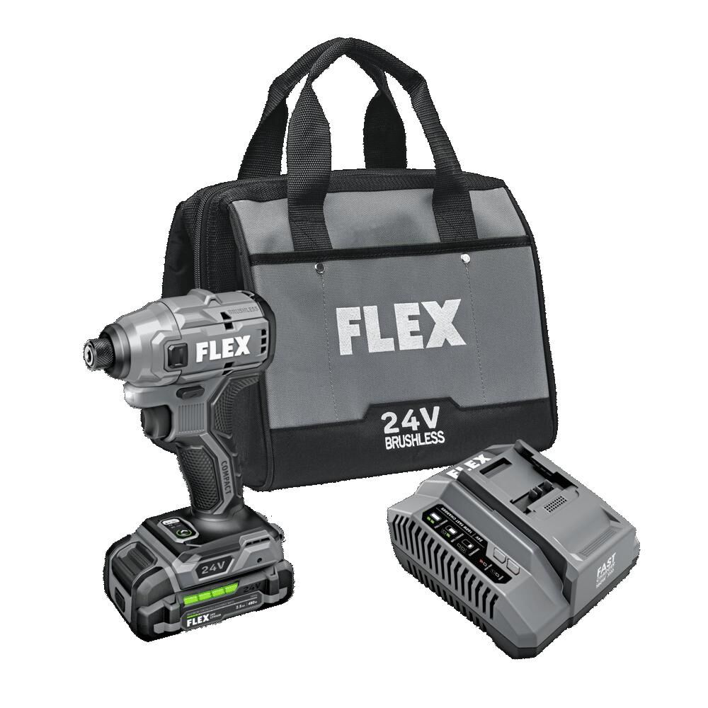 FLEX 24V Cordless 1/4 Inch Hex Compact Impact Driver Kit, large image number 1