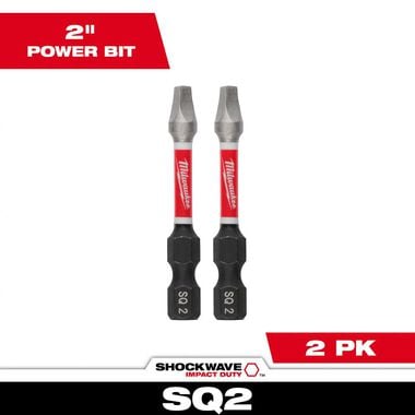 Milwaukee SHOCKWAVE Impact Bit 2inch SQ2 2pk