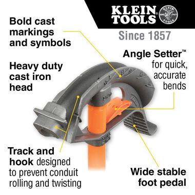 Klein Tools Iron Conduit Bender 3/4in EMT, large image number 1