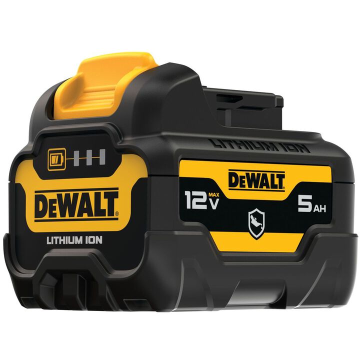 DEWALT 12V Max 12V 5Ah Oil Resistant Lithium Ion Power Tool Battery Pack with Fuel Indicator