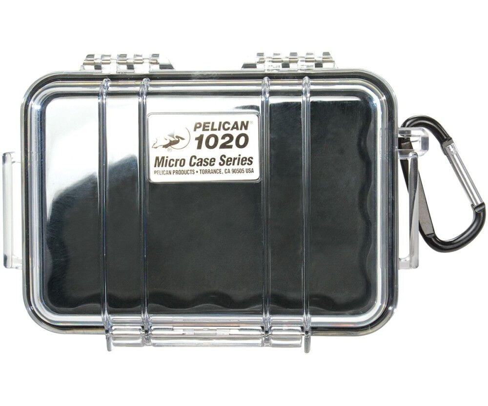 Pelican 1020 Polycarbonate 0.02 Cu-Ft. Micro Case Black/Clear – 1020-025-100