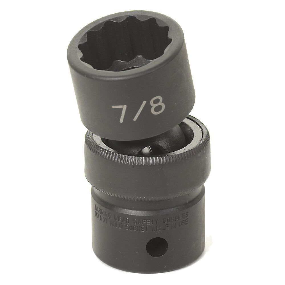 Grey Pneumatic 1/2 Inch Drive x 1/2 Inch Standard 12 Point Universal Impact Socket, large image number 1