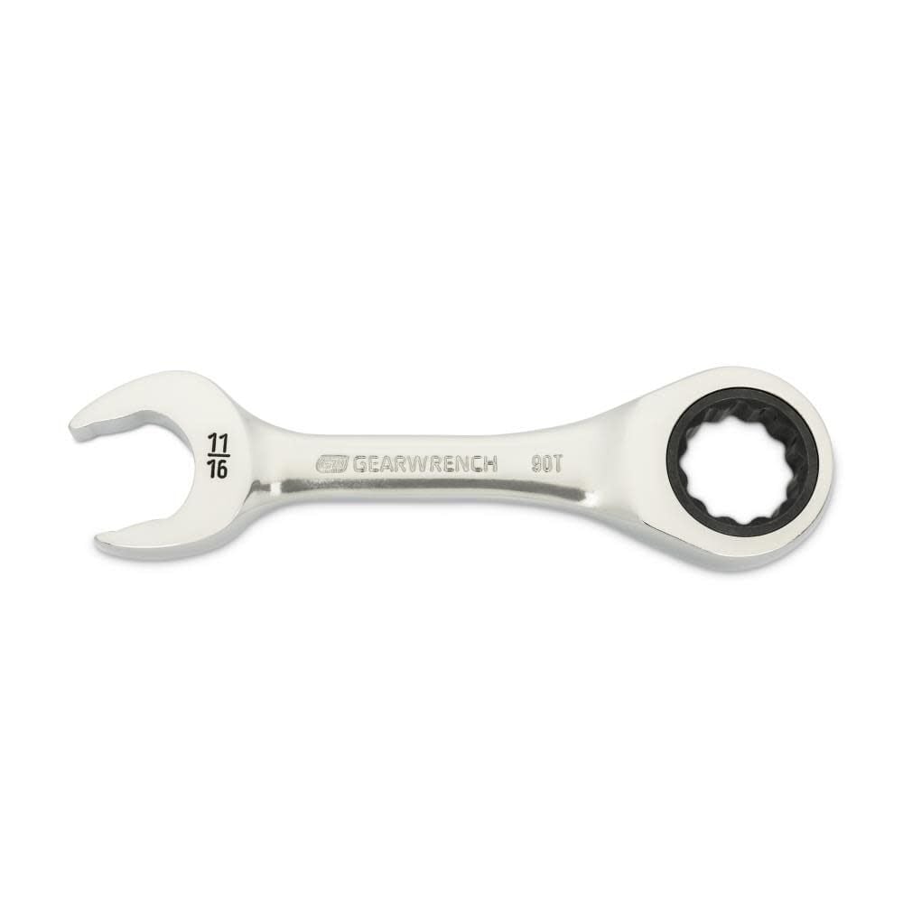 GEARWRENCH 11/16 Inch 90-Tooth 12 Point Stubby Combination Ratcheting Wrench, large image number 1
