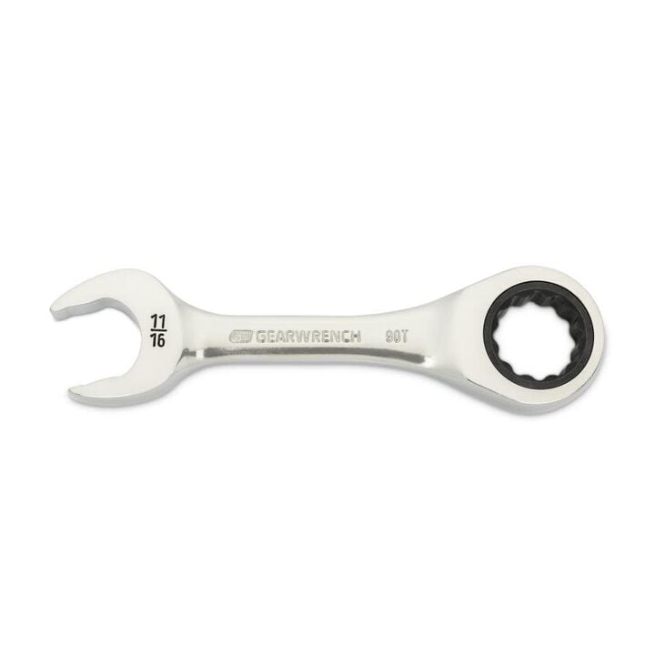 GEARWRENCH 11/16 Inch 90-Tooth 12 Point Stubby Combination Ratcheting Wrench, large image number 0
