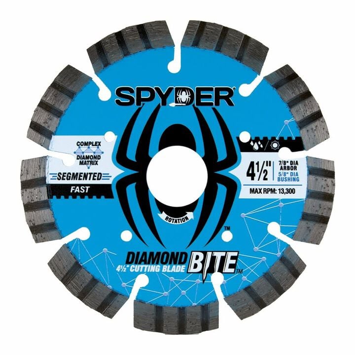 Spyder 4.5 Inch Wet/Dry Segmented Rim Diamond Blade for Angle Grinders
