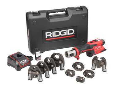 Ridgid RP 251 Press Tool Battery Kit with ProPress Rings & Jaws (1/2 Inch-1-1/4 Inch) and C1 Actuator