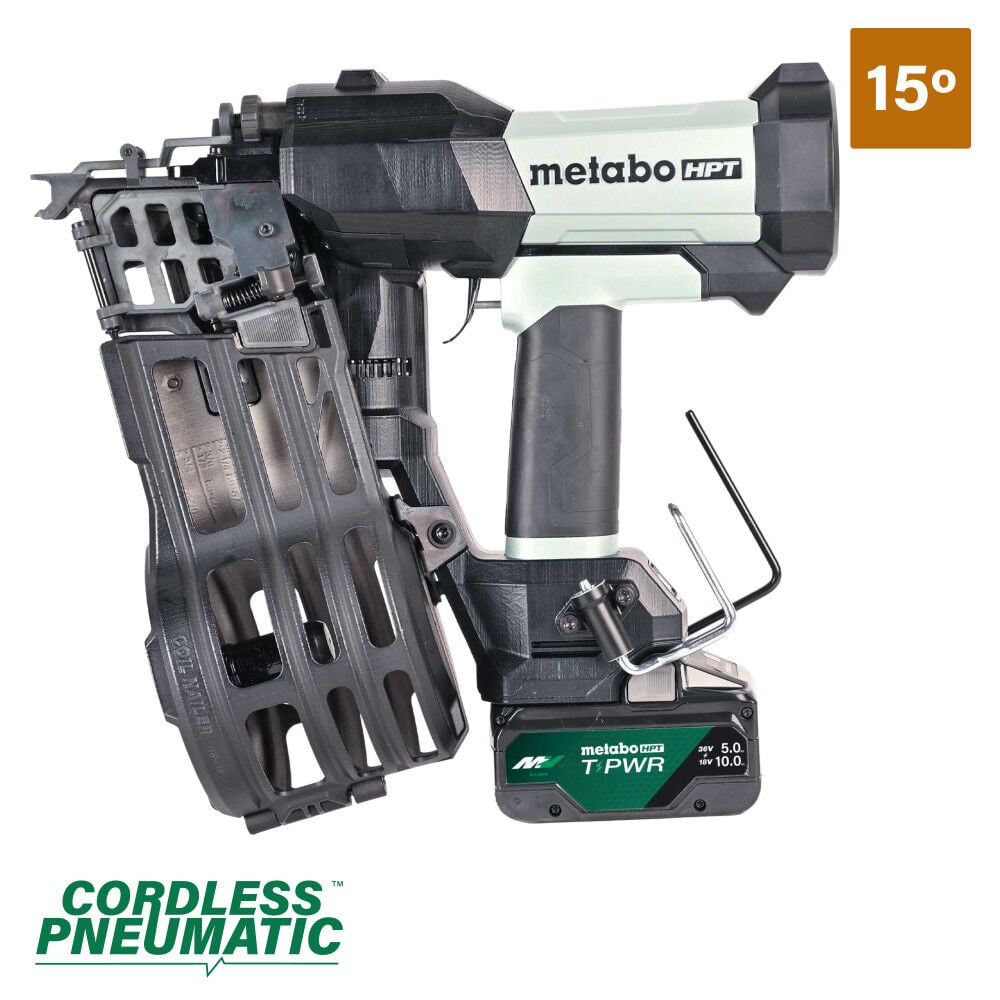 Metabo HPT Cordless Pneumatic 18V 15 Degree Coil Wire Collated Framing Nailer Kit, large image number 3