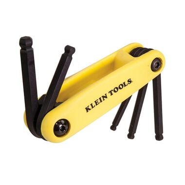 Klein Tools 5pc SAE Yellow Grip-It Ball Hex Key Set, large image number 6