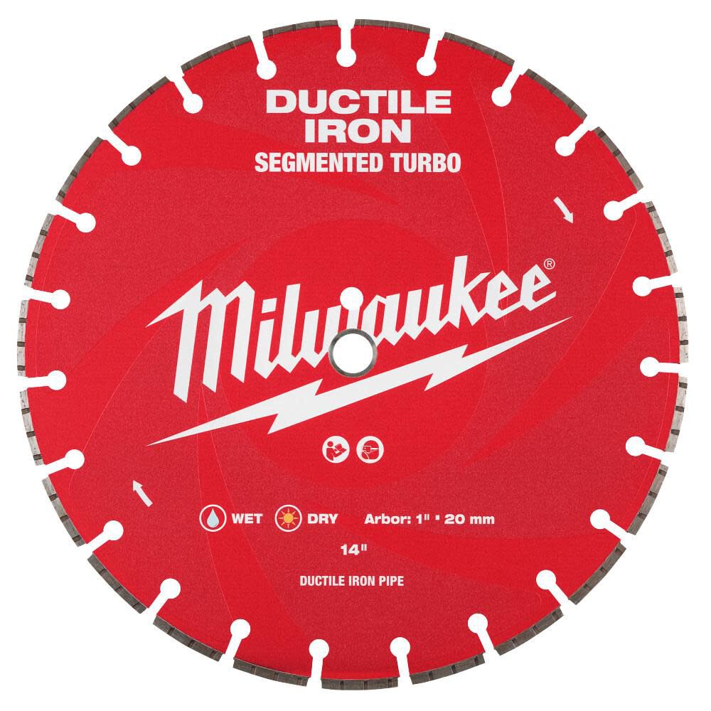 Milwaukee 14 Inch Segmented Rim Diamond Blade for Ductile