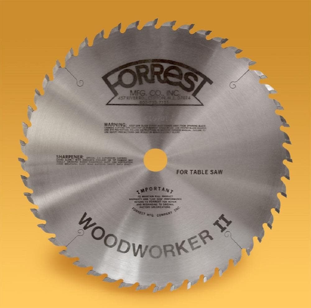 Forrest WW 10 Q 407125 Woodworker II 101/4インチ40歯ATB 1/8インチカーフソーブレード5/8インチアーバー付き 