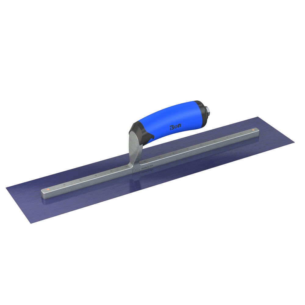 Bon Tool Finish Trowel Square Blue Steel 18 Inch x 4 Inch with Comfort Grip Handle, large image number 1
