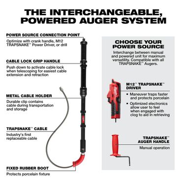 Milwaukee TRAPSNAKE 6' Toilet Auger Bare Tool, large image number 5