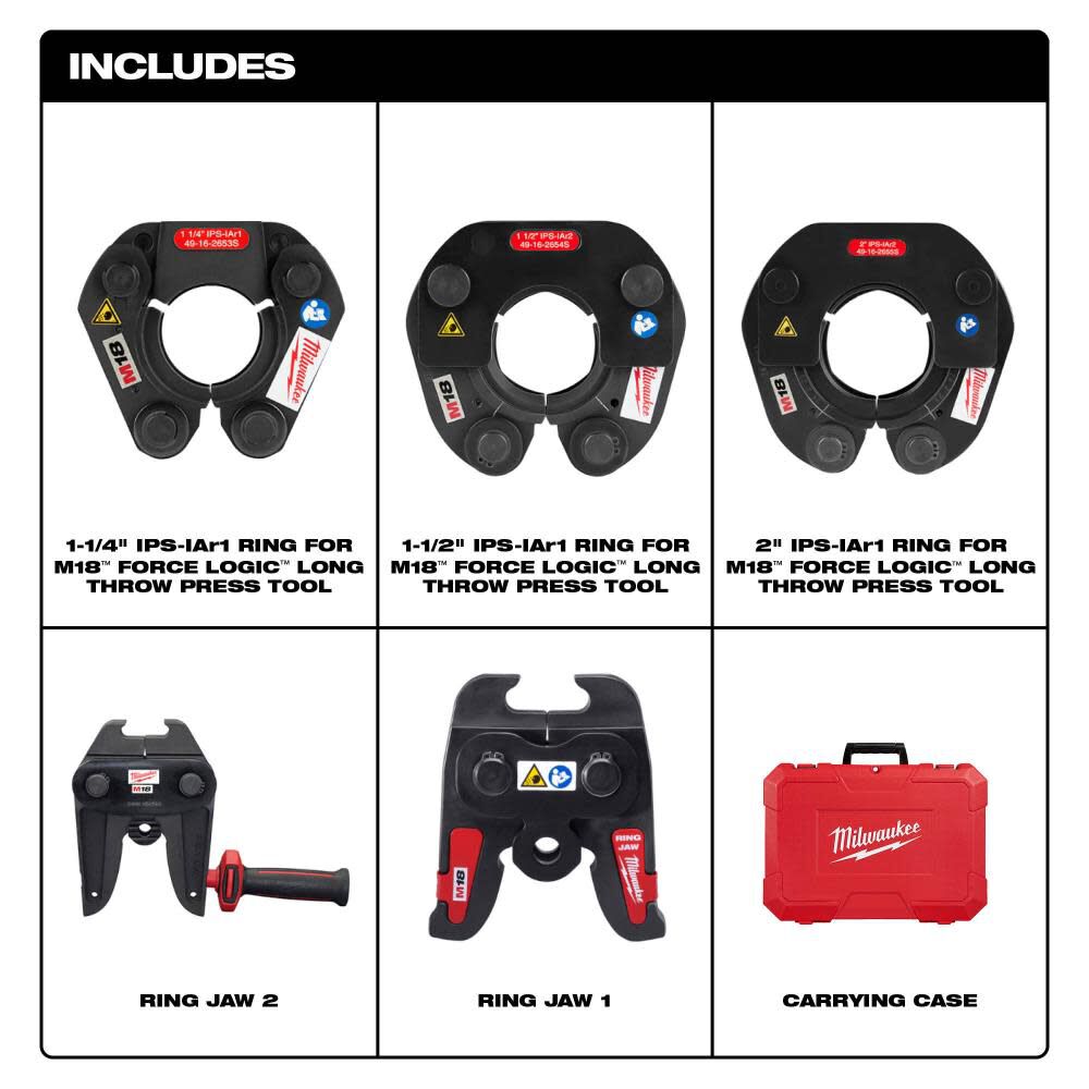 Milwaukee IPS IA Press Ring Kit for M18 FORCE LOGIC Long Throw