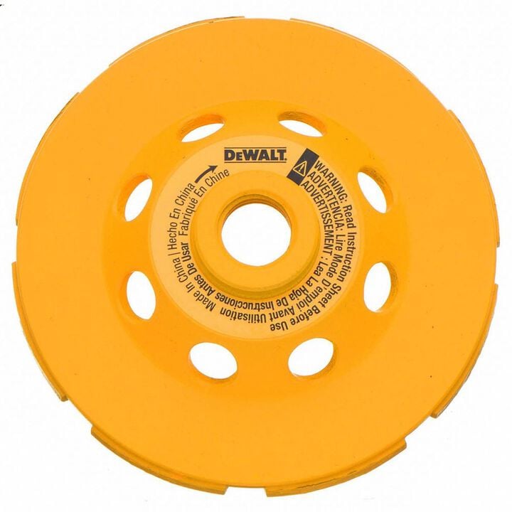 DEWALT 4 Inch Double Row Segmented Rim Diamond Cup Wheel for Concrete and Masonry Materials, large image number 1