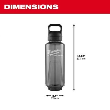 Milwaukee PACKOUT 34 Oz Bottle with Chug Lid, Black, large image number 2