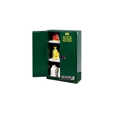 Justrite 45 Gallon Green Steel Green Self Close Pesticides Safety Cabinet