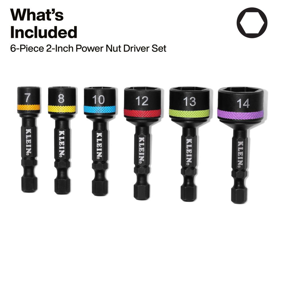 Klein Tools Magnetic Power Nut Setters Metric 6 Pieces, large image number 2