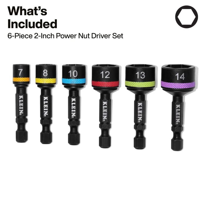 Klein Tools Magnetic Power Nut Setters Metric 6 Pieces, large image number 1