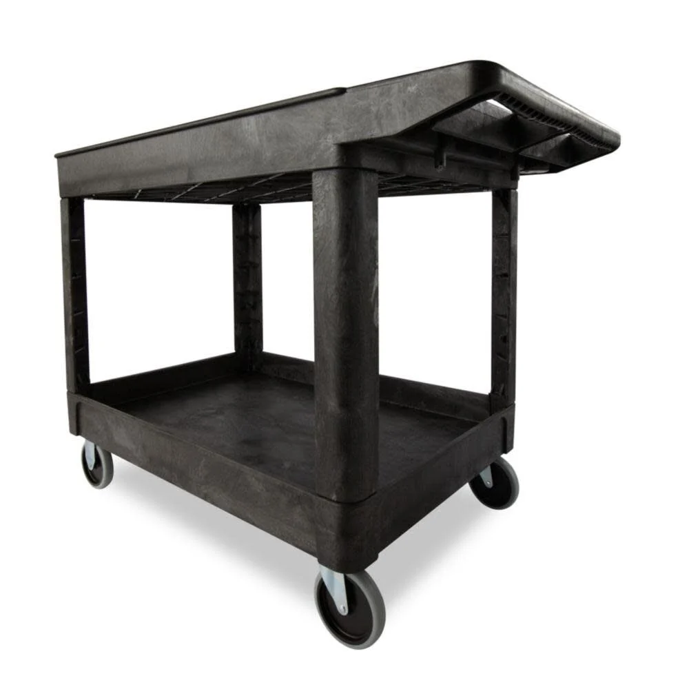 Rubbermaid Heavy Duty 2-Shelf Utility Cart with Lipped Shelf Medium, large image number 1