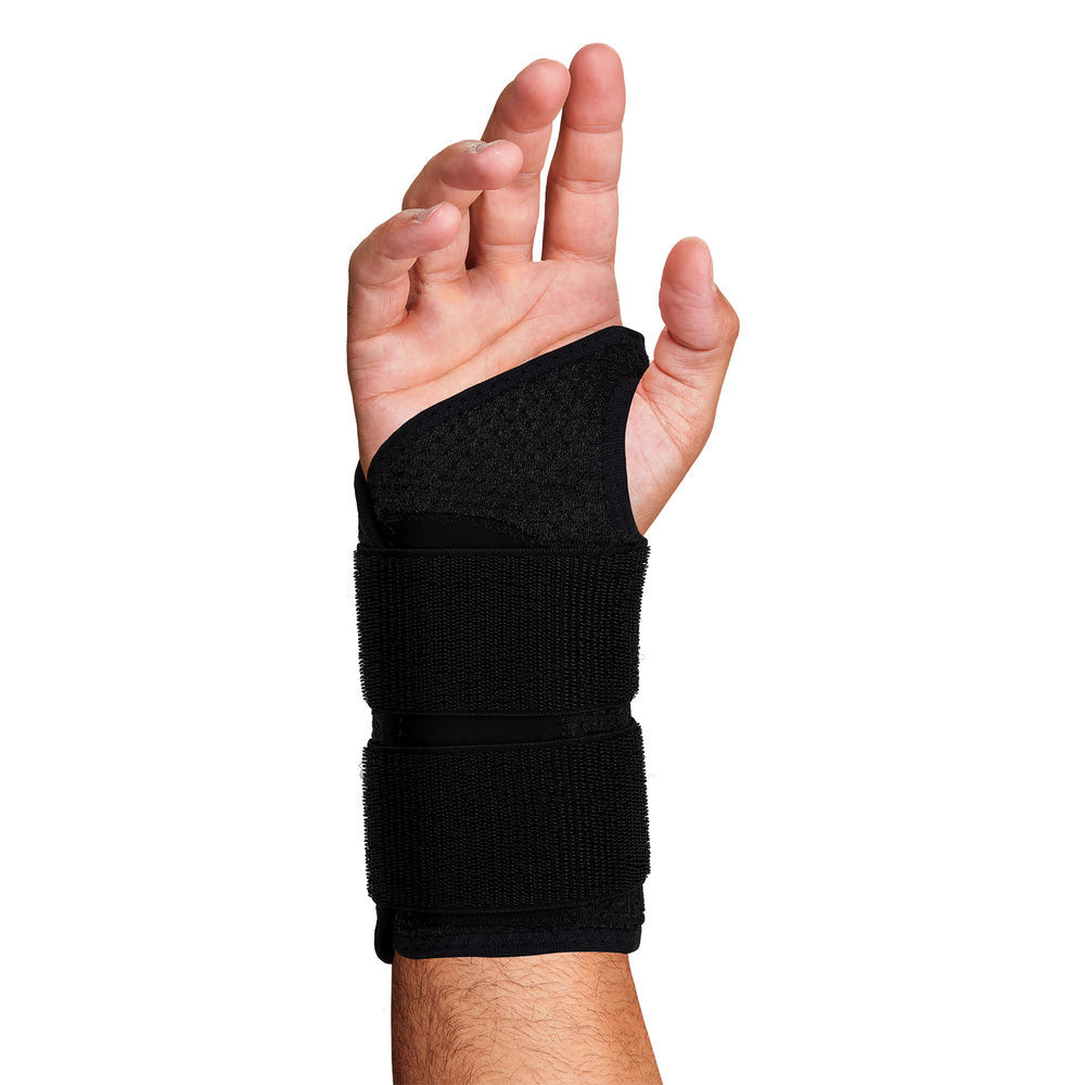 Ergodyne ProFlex 4015 Right Black Wrist Brace Support Double Strap, large image number 2
