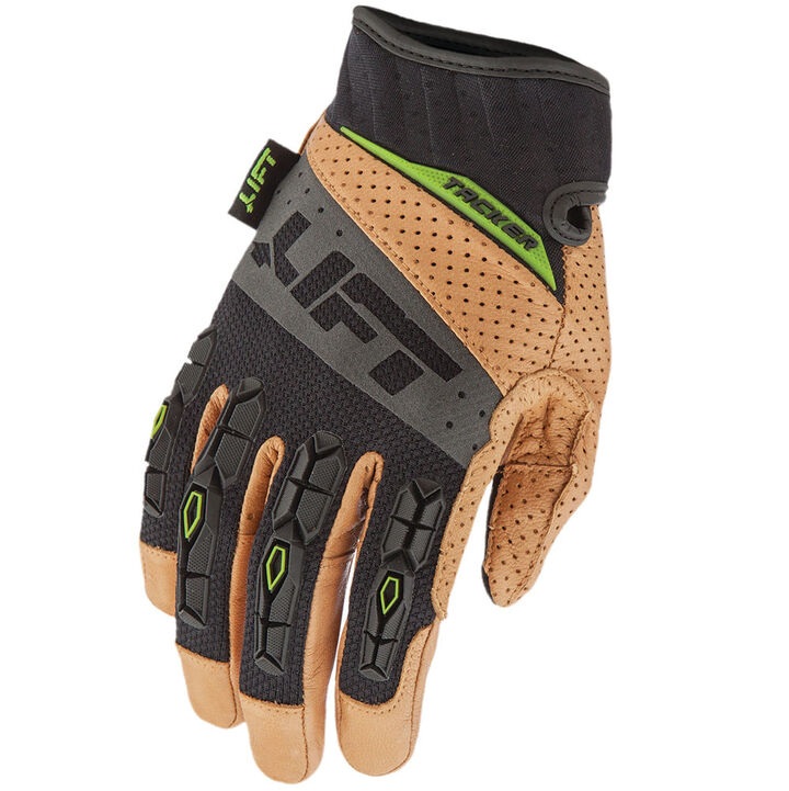 Lift Safety Gloves Genuine Leather Anti-Vibration Tacker Medium Brown and Black