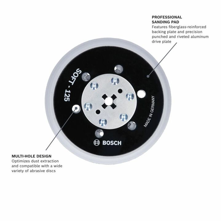 Bosch 5in Soft Hook & Loop Multi Hole Sanding Pad, large image number 1