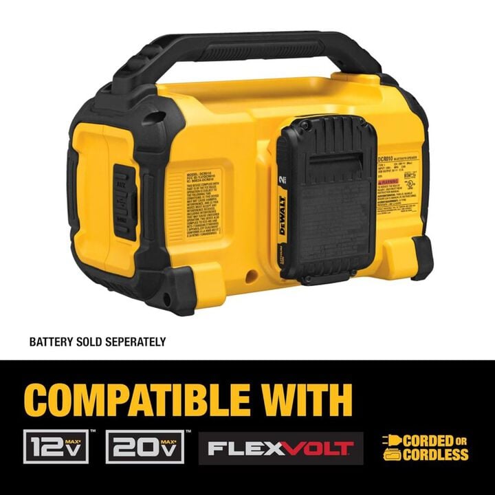 DEWALT 12/20V MAX Bluetooth Speaker & 20V MAX Battery Pack Bundle, large image number 5