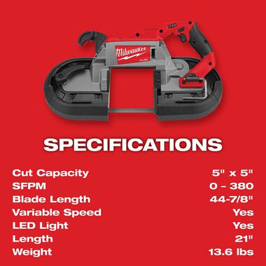 Milwaukee M18 FUEL Deep Cut Dual-Trigger Band Saw (Bare Tool), large image number 7