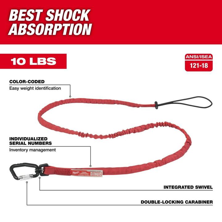 Milwaukee 10 Lbs. 72 in. Extended Reach Locking Tool Lanyard, large image number 1