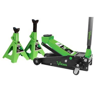 American Forge Viking 3-1/2Ton Floor Jack with Pair of 6Ton Jack Stands