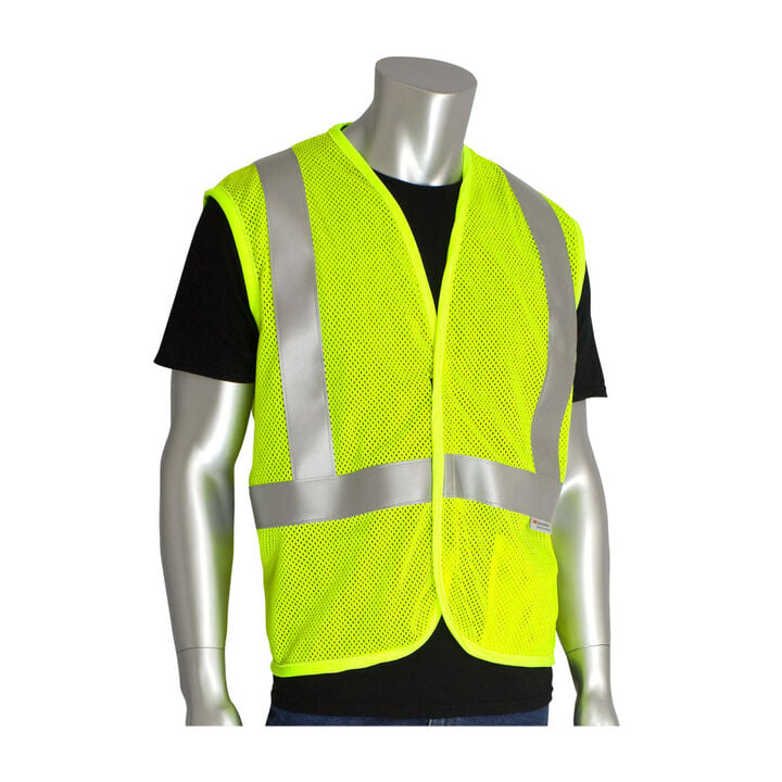 Protective Industrial Products ANSI Type R Class 2 AR/FR Mesh Vest Hi Vis Yellow Large