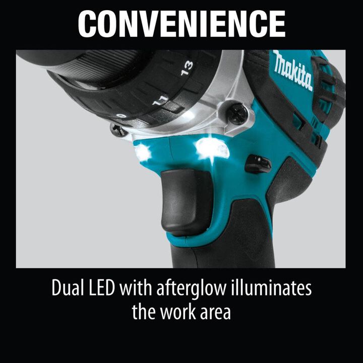 Makita 18V LXT Lithium-Ion Cordless 1/2 Inch Driver Drill (Tool only) & Impact GOLD 14 Pc. Titanium Drill Bit Set Bundle, large image number 4