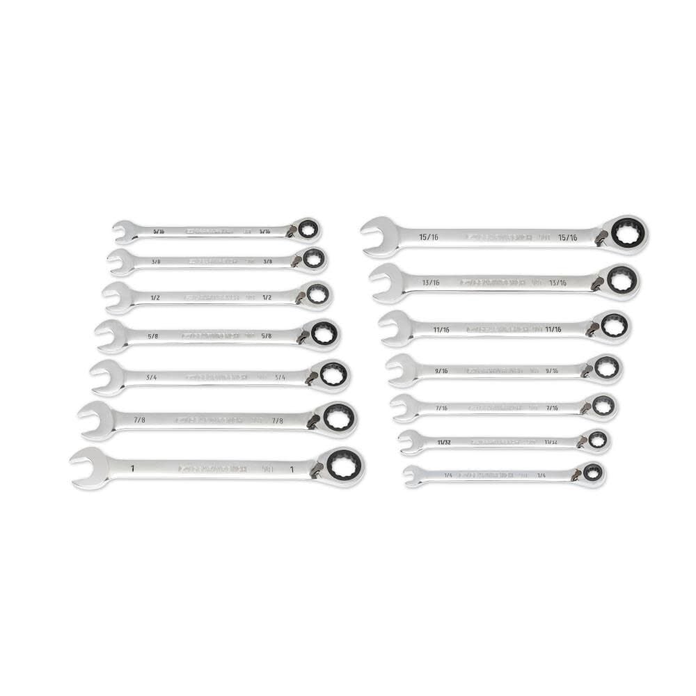GEARWRENCH 14 Pc. 90-Tooth 12 Point SAE Reversible Ratcheting Wrench Set - 86660